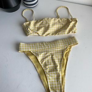 PacSun Yellow Gingham High waisted bikini